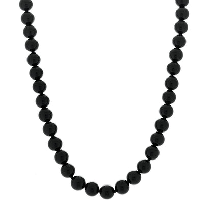 Tiffany Sterling Silver Black Onyx Bead Toggle Necklace 1 of 6