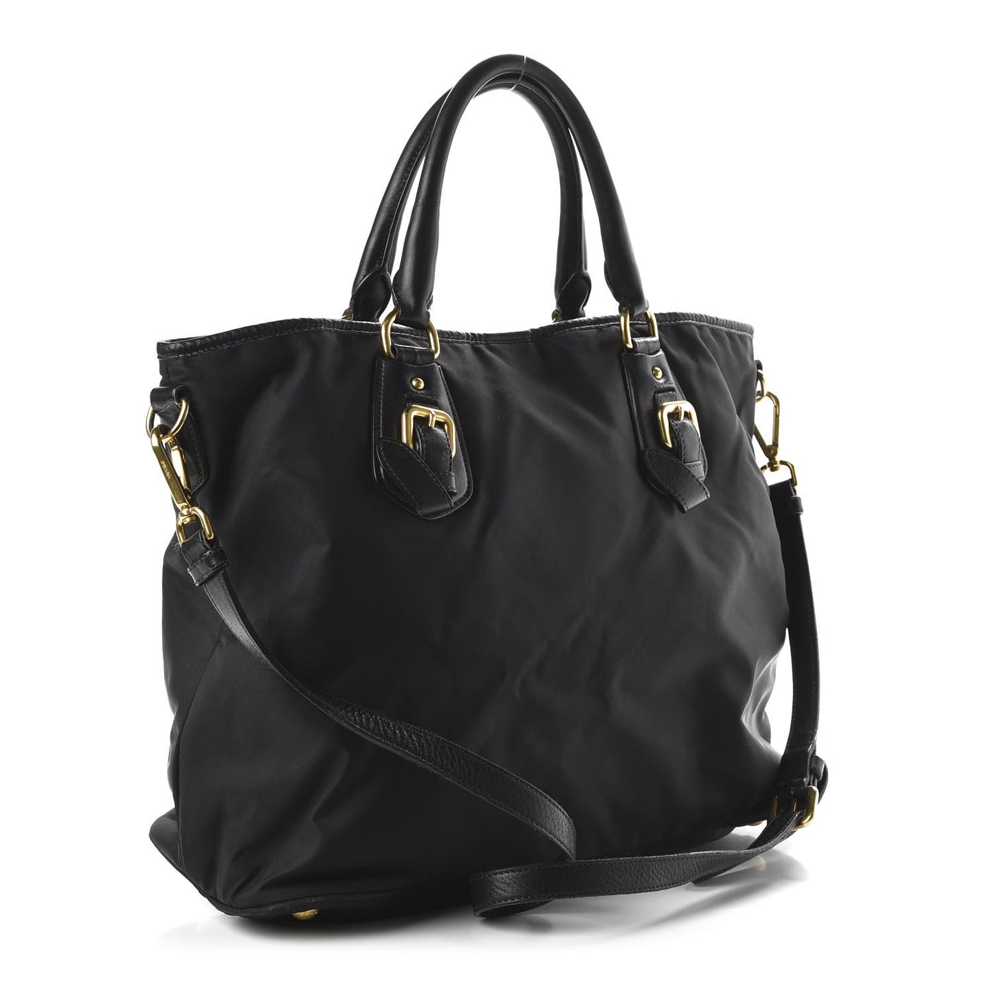 Tessuto Nylon Soft Calf Tote Black
