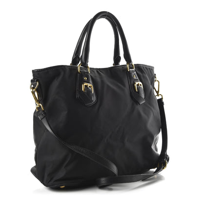 Prada Tessuto Nylon Soft Calf Tote Black 2 of 8