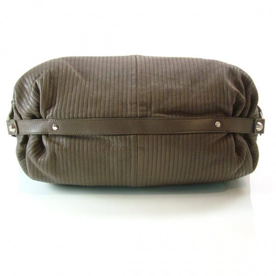 Leather Stitched Large Tote Brown