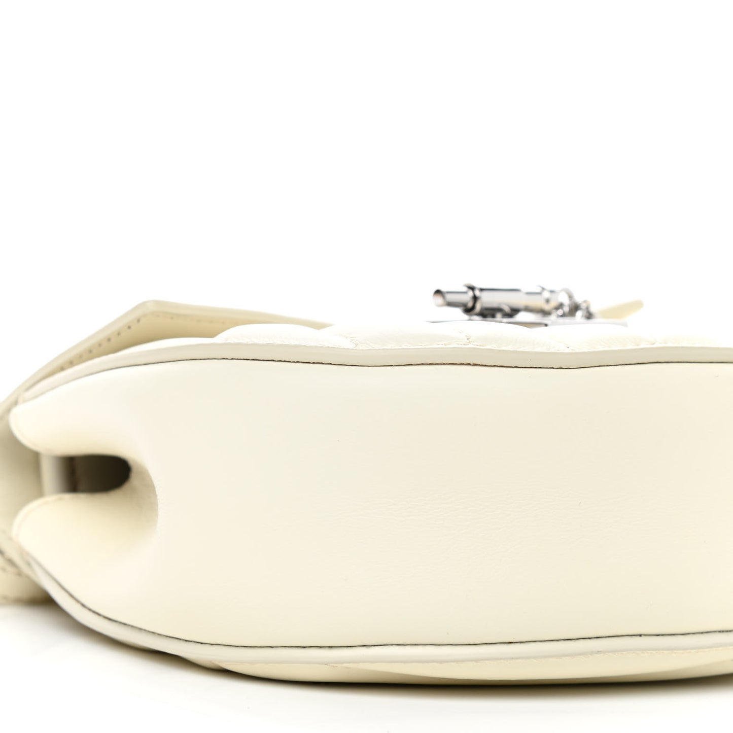 Calfskin Quilted Mini Drew Bijou Shoulder Bag Natural White