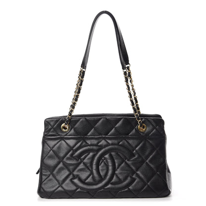 Chanel Caviar Quilted CC Timeless Soft Tote Black 1 of 11