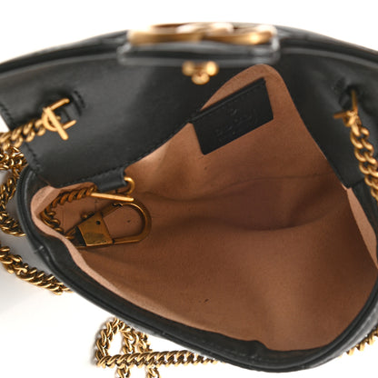 Gucci Calfskin Matelasse Super Mini GG Marmont Shoulder Bag Black 5 of 8