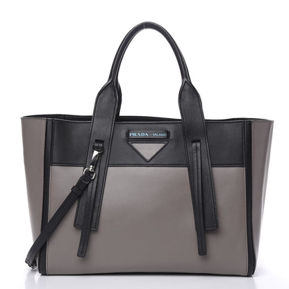 Prada Grace Lux Light Ouverture Large Tote Argilla Black 3 of 9