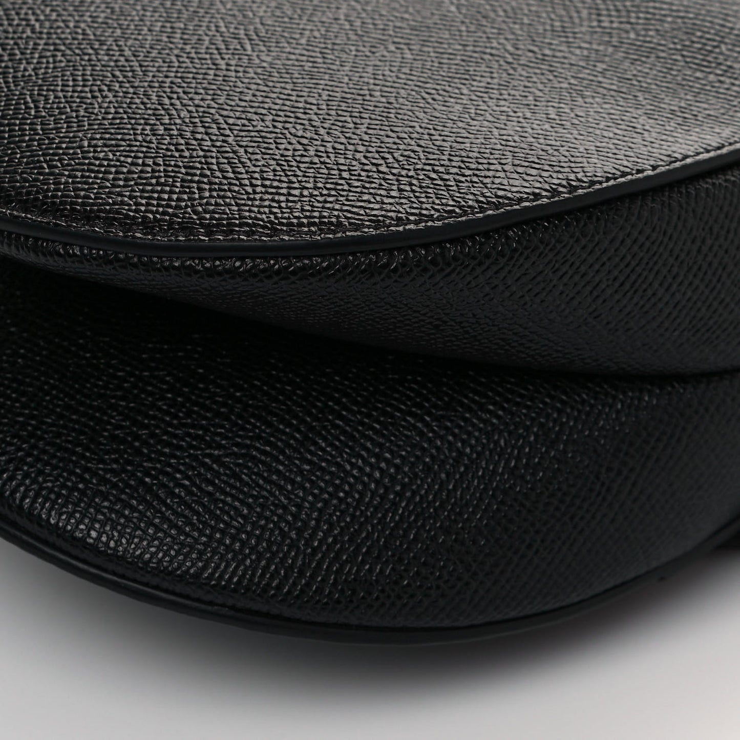 Grained Calfskin Saddle Bag Black