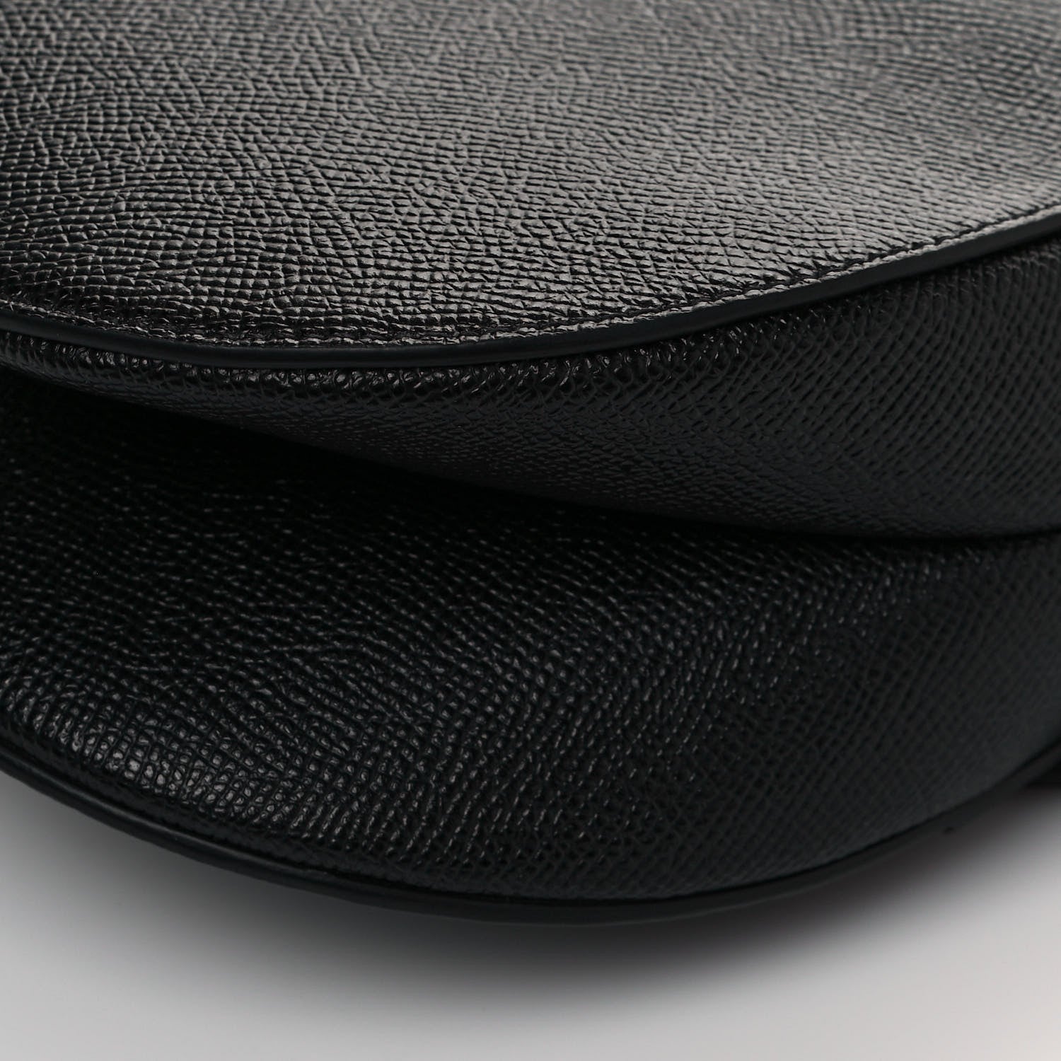 Christian Dior Grained Calfskin Saddle Bag Black 12 of 13