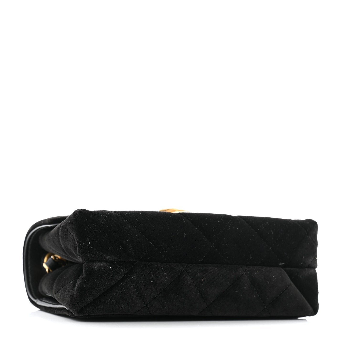 Velvet Strass Diamond Lock Flap Black