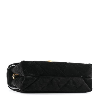 Chanel Velvet Strass Diamond Lock Flap Black 4 of 11
