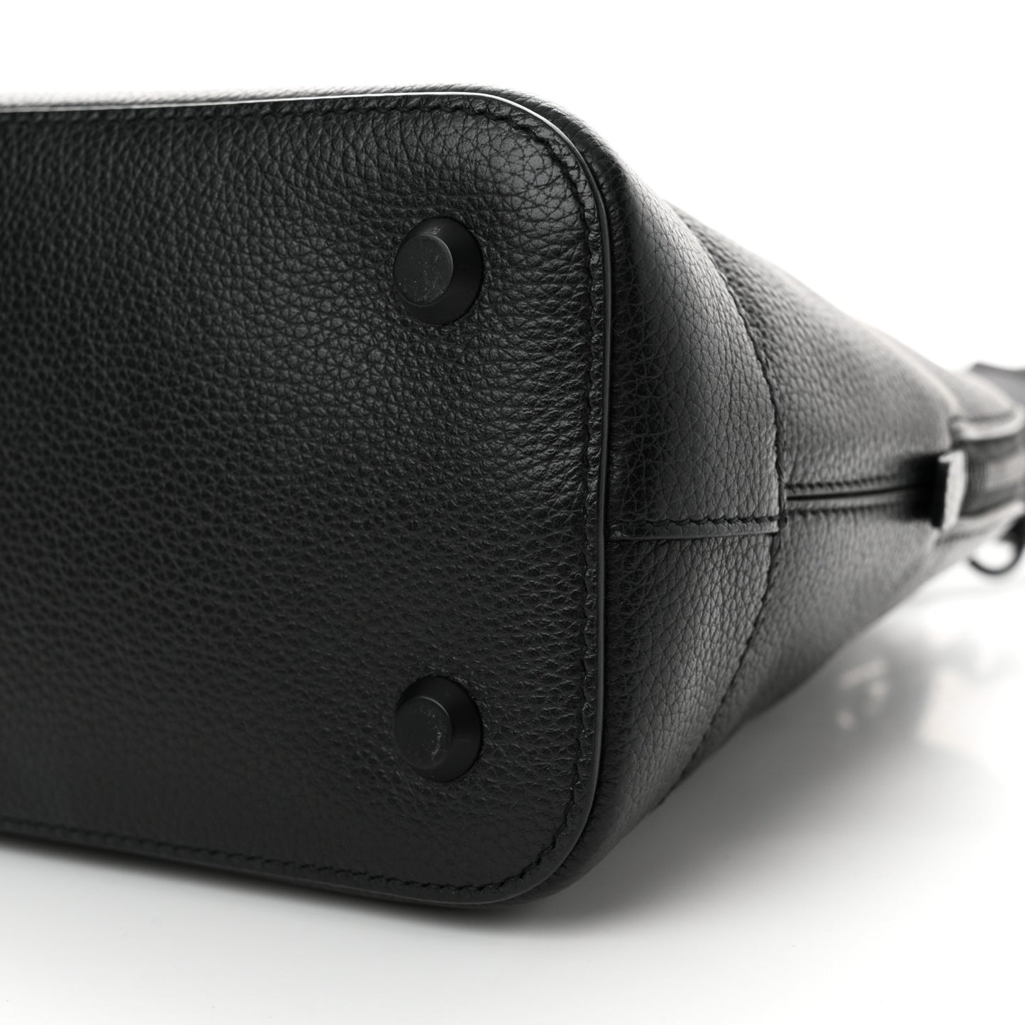 Supple Calfskin Rivet Small Ville Top Handle Bag Black