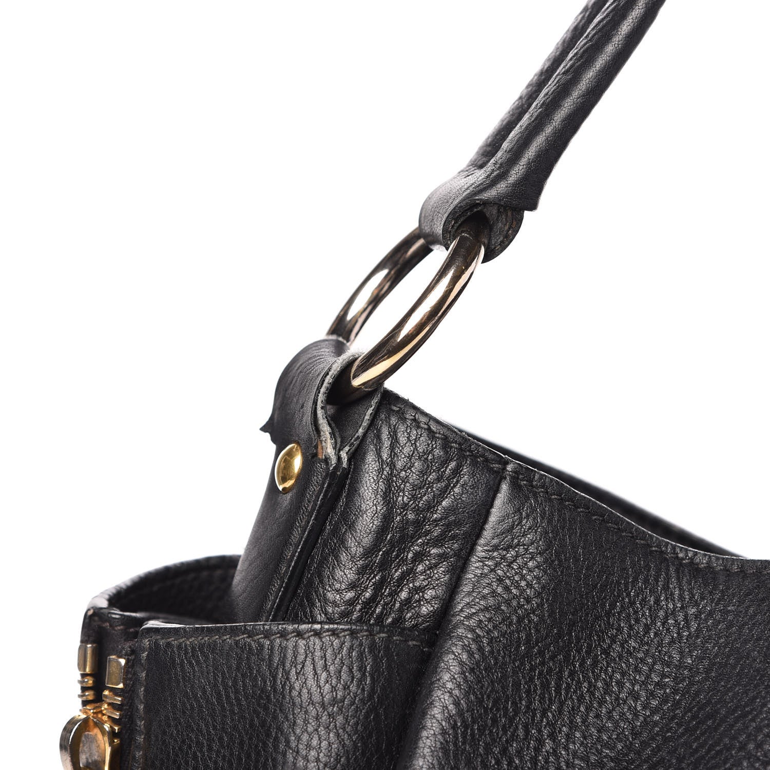 Prada Vitello Daino Side Zip Pocket Hobo Black 11 of 15