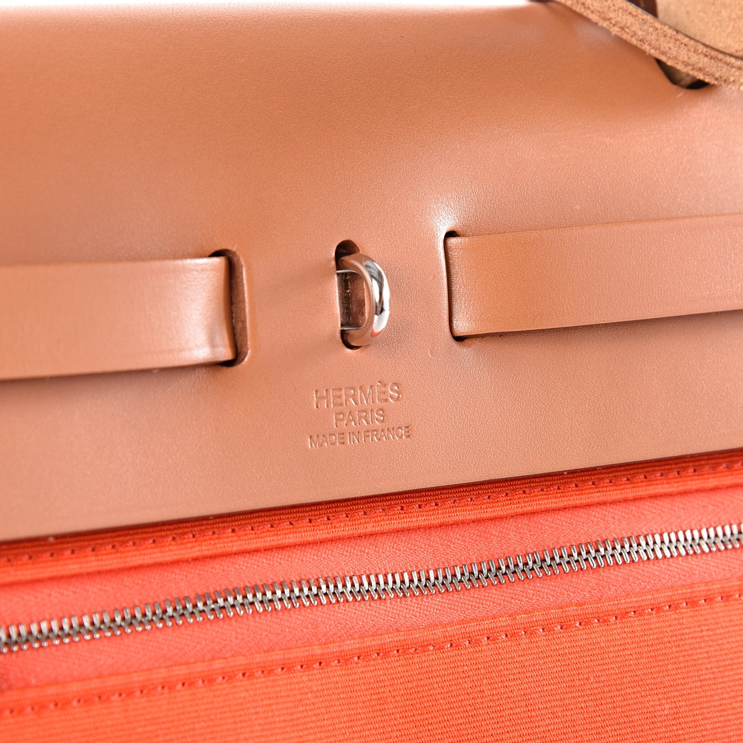 Hermes Vache Hunter Toile Herbag Zip 31 PM Capucine Fauve 9 of 11