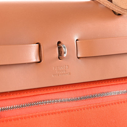 Hermes Vache Hunter Toile Herbag Zip 31 PM Capucine Fauve 9 of 11
