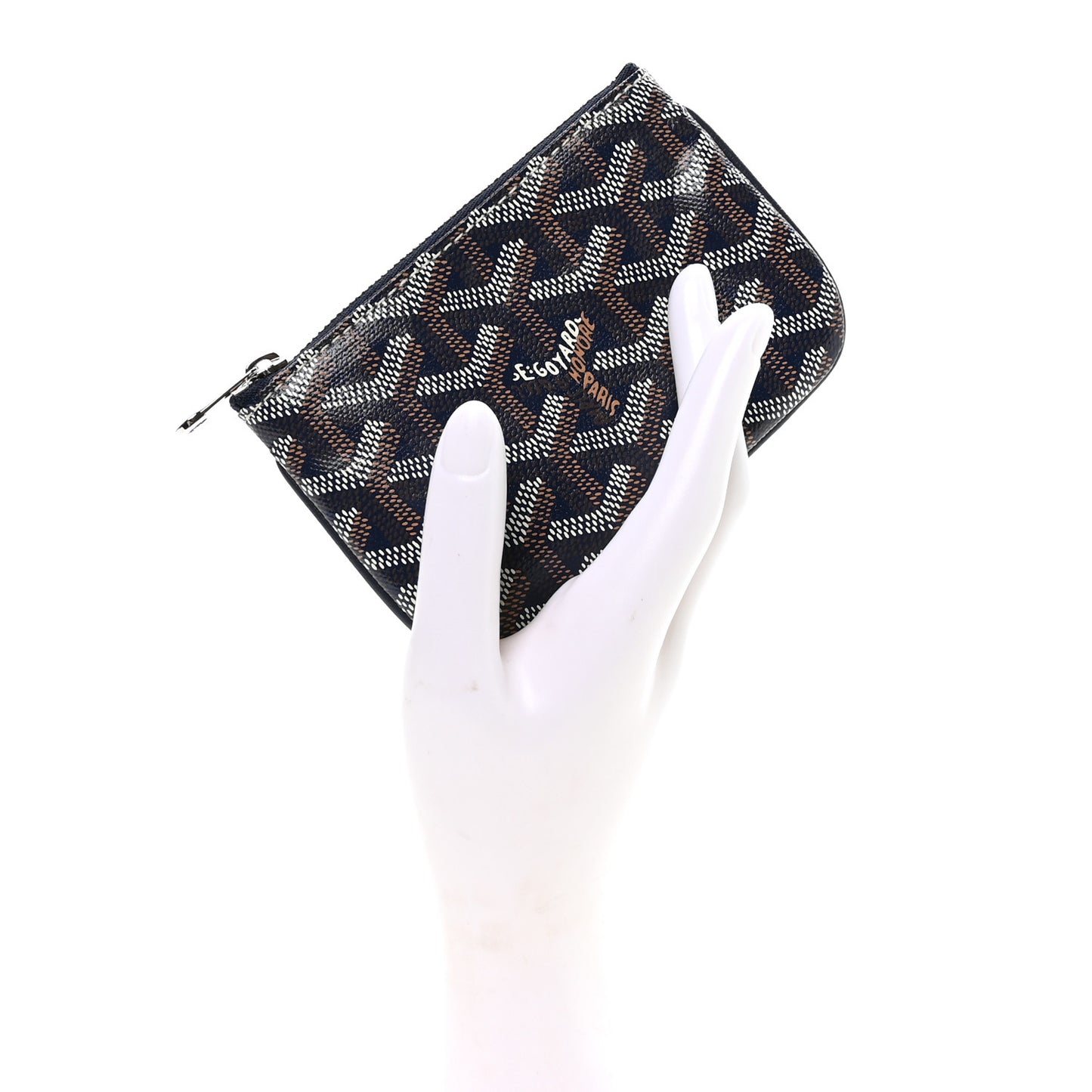 Goyardine Nano Senat Key Pouch Navy