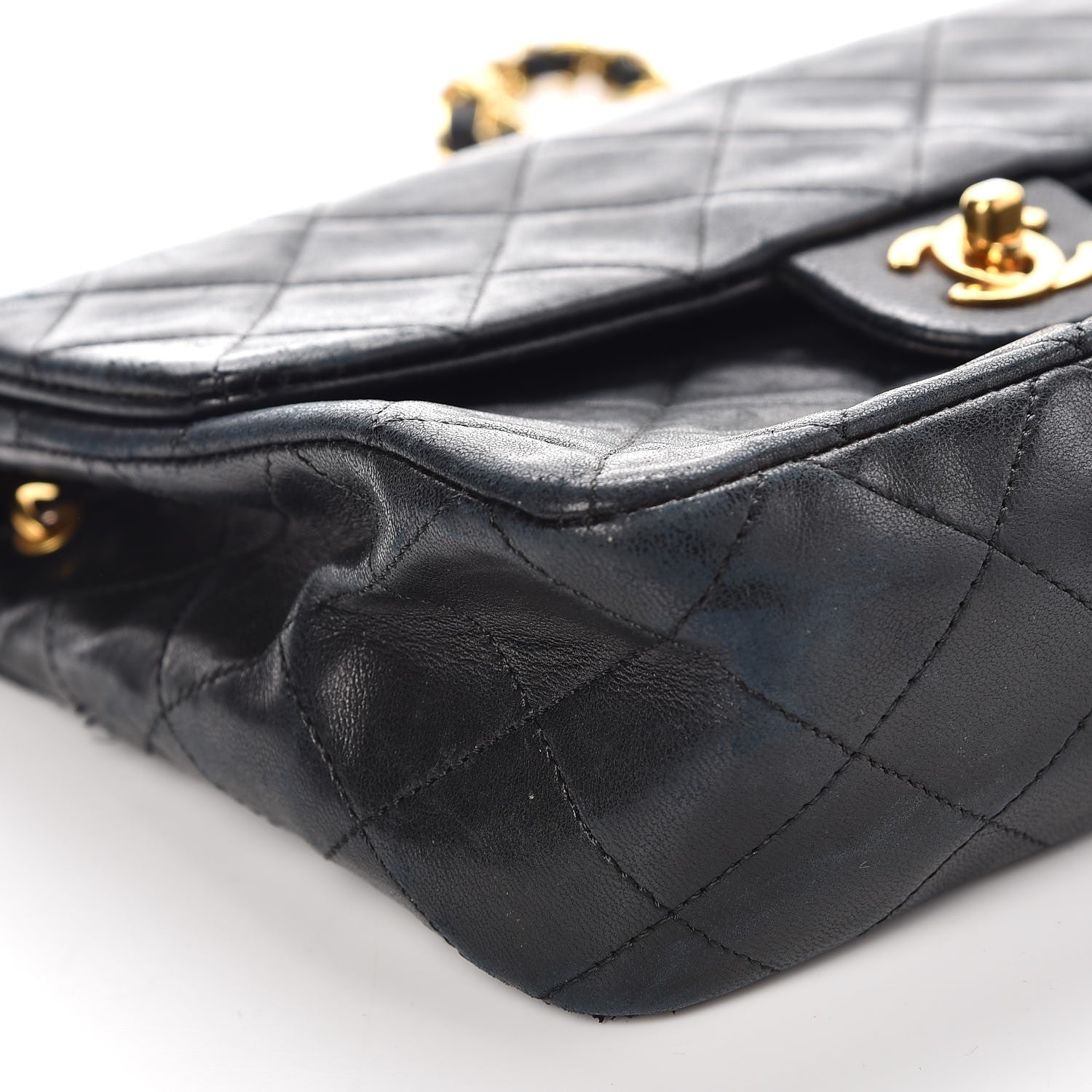 Chanel Lambskin Quilted Mini Square Flap Bag Navy 9 of 18