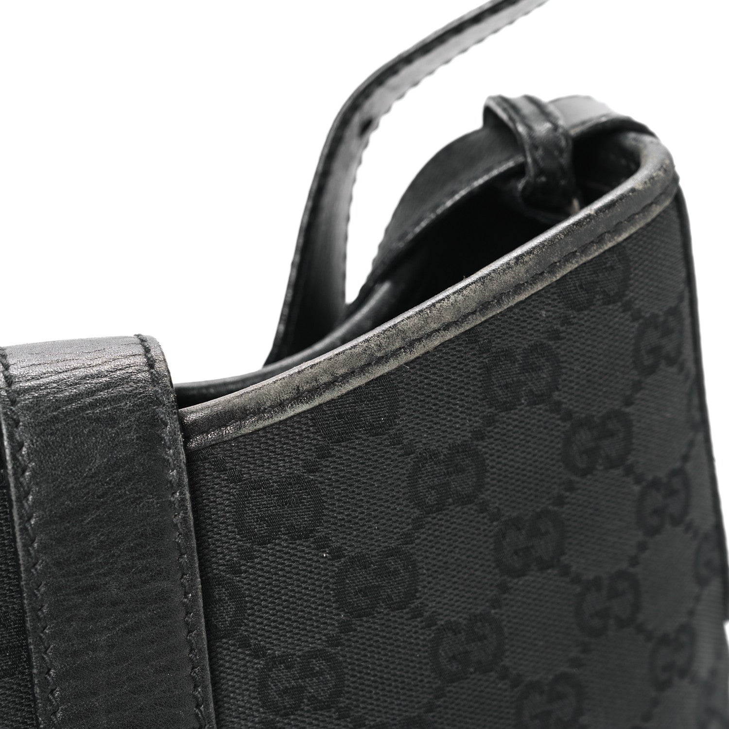 Gucci Monogram Piston Shoulder Bag Black 12 of 15