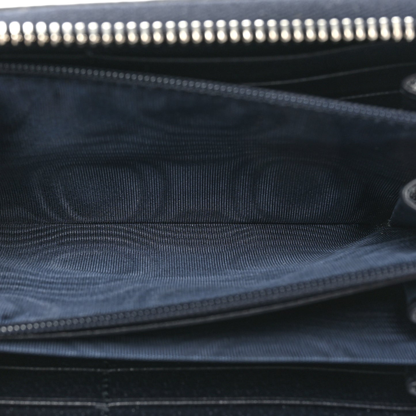 GG Supreme Monogram Textured Dollar Calfskin Web Ophidia Zip Around Wallet Beige Blue