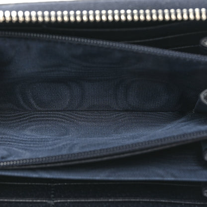 Gucci GG Supreme Monogram Textured Dollar Calfskin Web Ophidia Zip Around Wallet Beige Blue 6 of 13