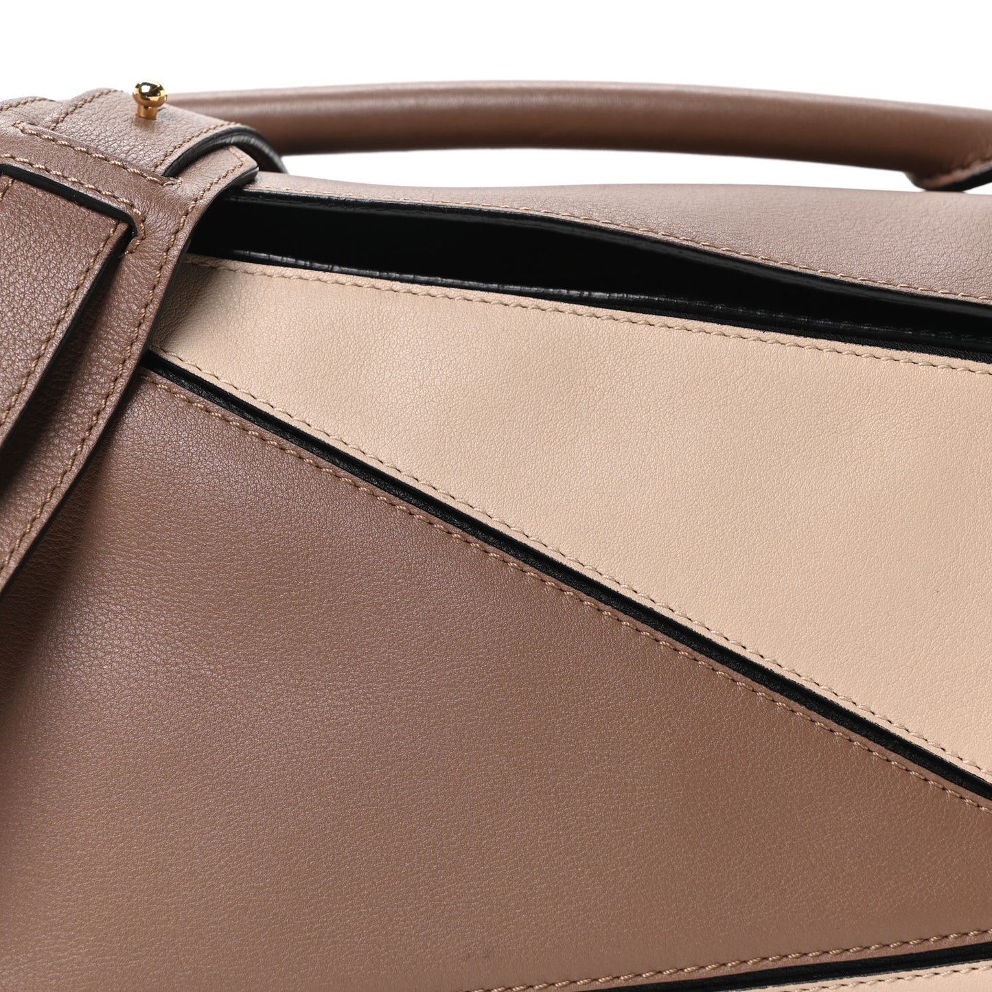 Calfskin Small Puzzle Bag Sand Hazelnut Ash