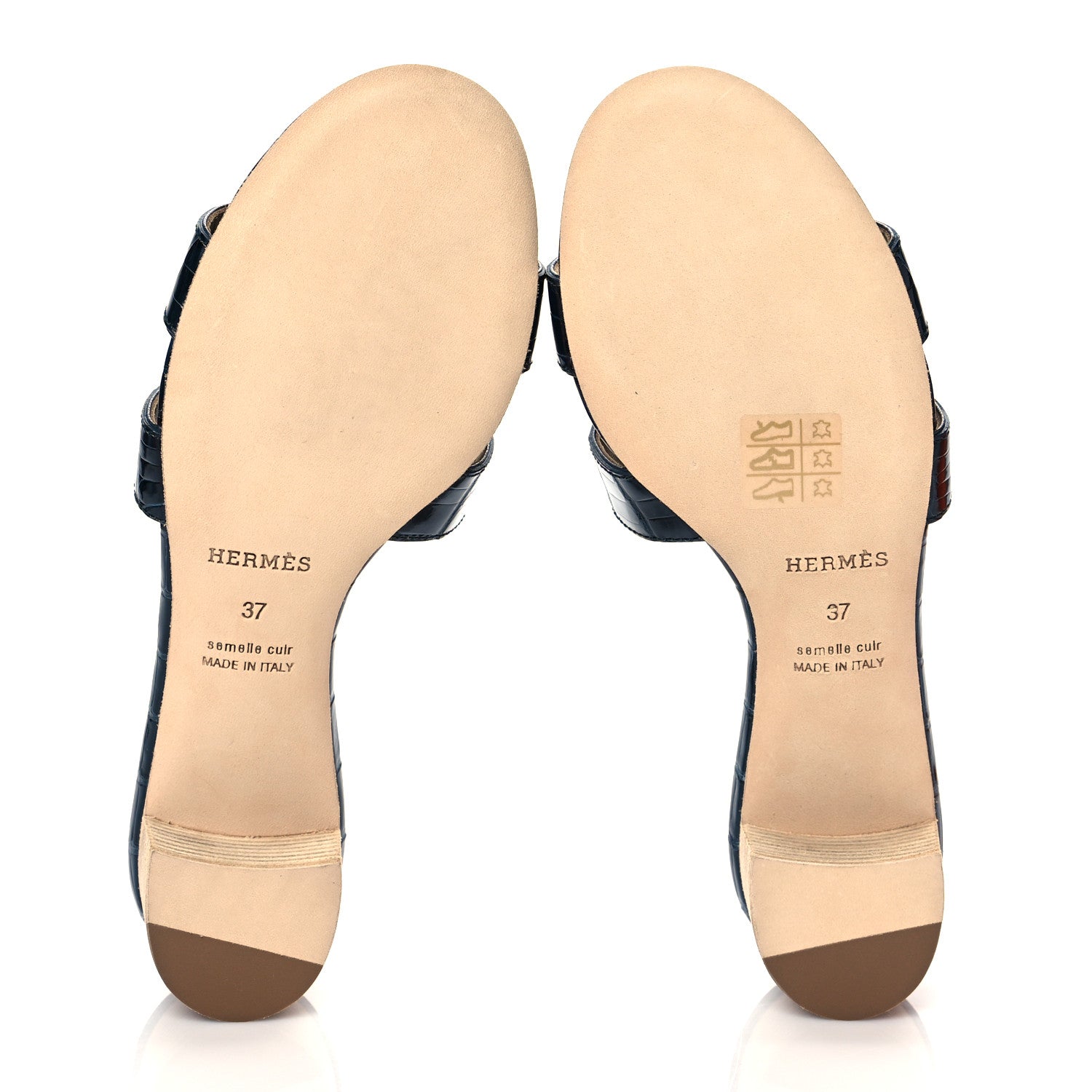 Hermes Shiny Alligator Oasis Sandals 37 5 of 9