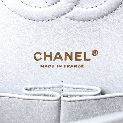 Chanel Caviar Quilted Medium Double Flap Light Blue 6 of 10