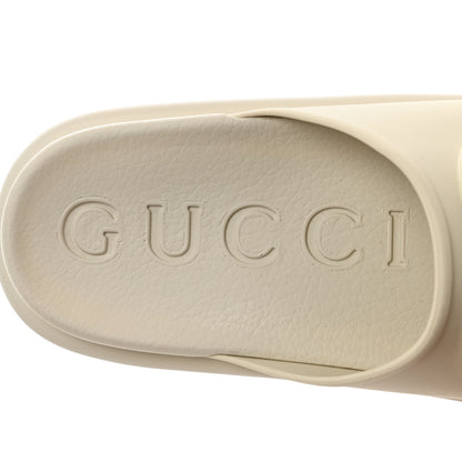 Gucci Soft Rubber Womens Interlocking G Platform 42mm Slide Sandals 36 Off White 6 of 8