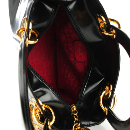 Christian Dior Vintage Patent Medium Lady Dior Black 7 of 7