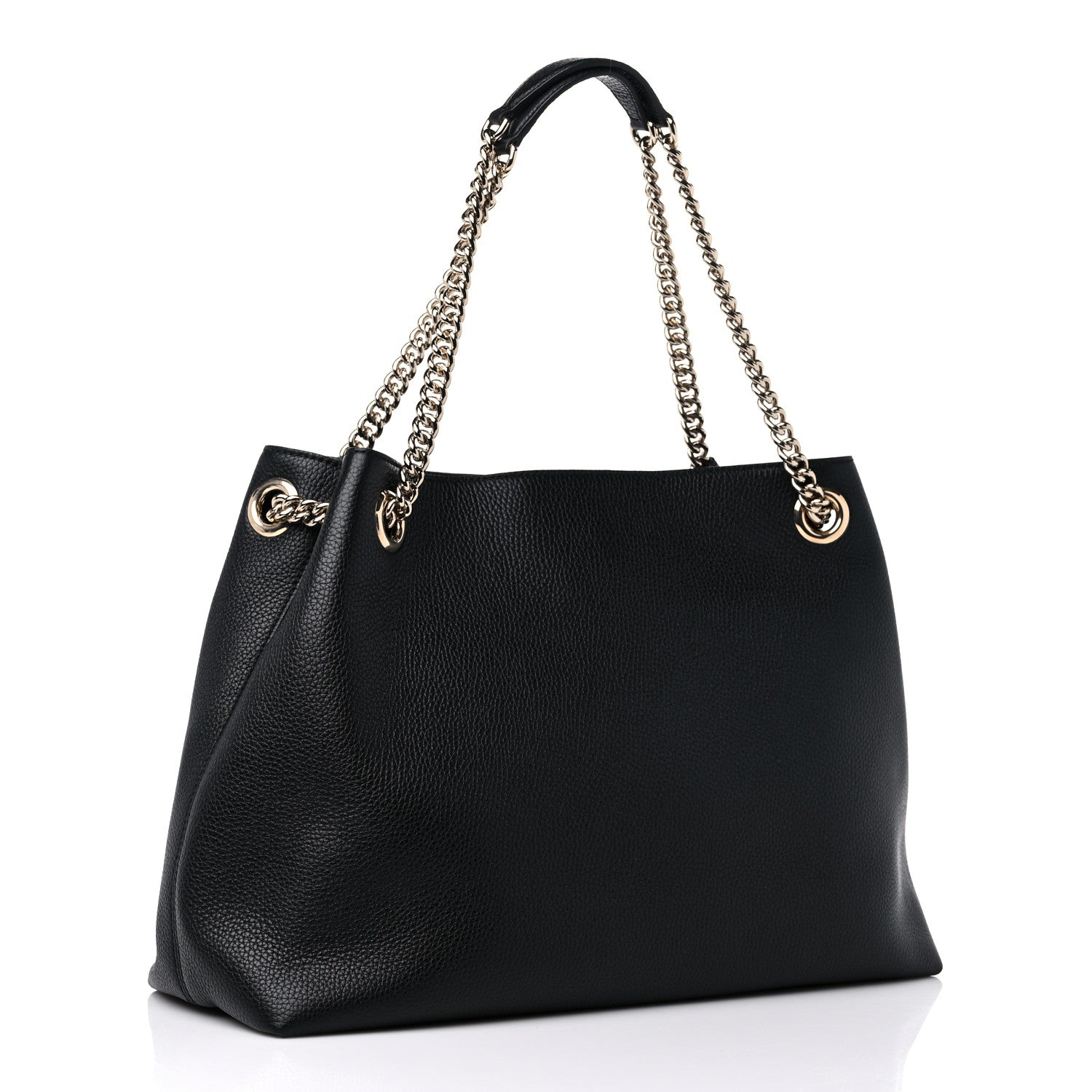 Gucci Pebbled Calfskin Medium Soho Chain Shoulder Bag Black 3 of 10