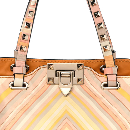 Valentino Garavani Vitello Native Couture 1975 Mini Rockstud Tote Mandarin Sorbet 8 of 17