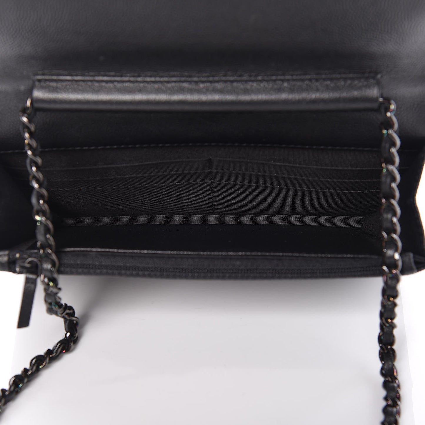 Caviar Quilted Boy Wallet On Chain WOC So Black