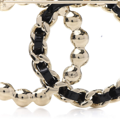 Chanel Lambskin Pearl CC Chain Brooch Black Gold 4 of 5