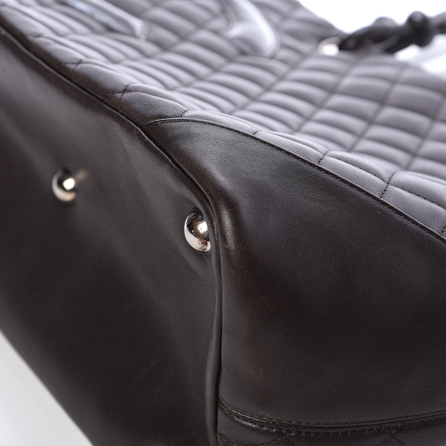 Chanel Calfskin Quilted Large Cambon Tote Brown 14 of 15