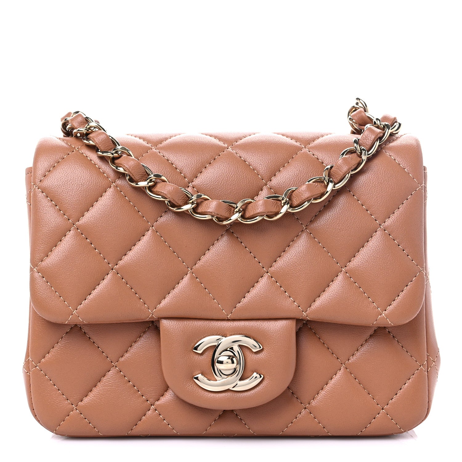 Chanel Lambskin Quilted Mini Square Flap Brown 1 of 10