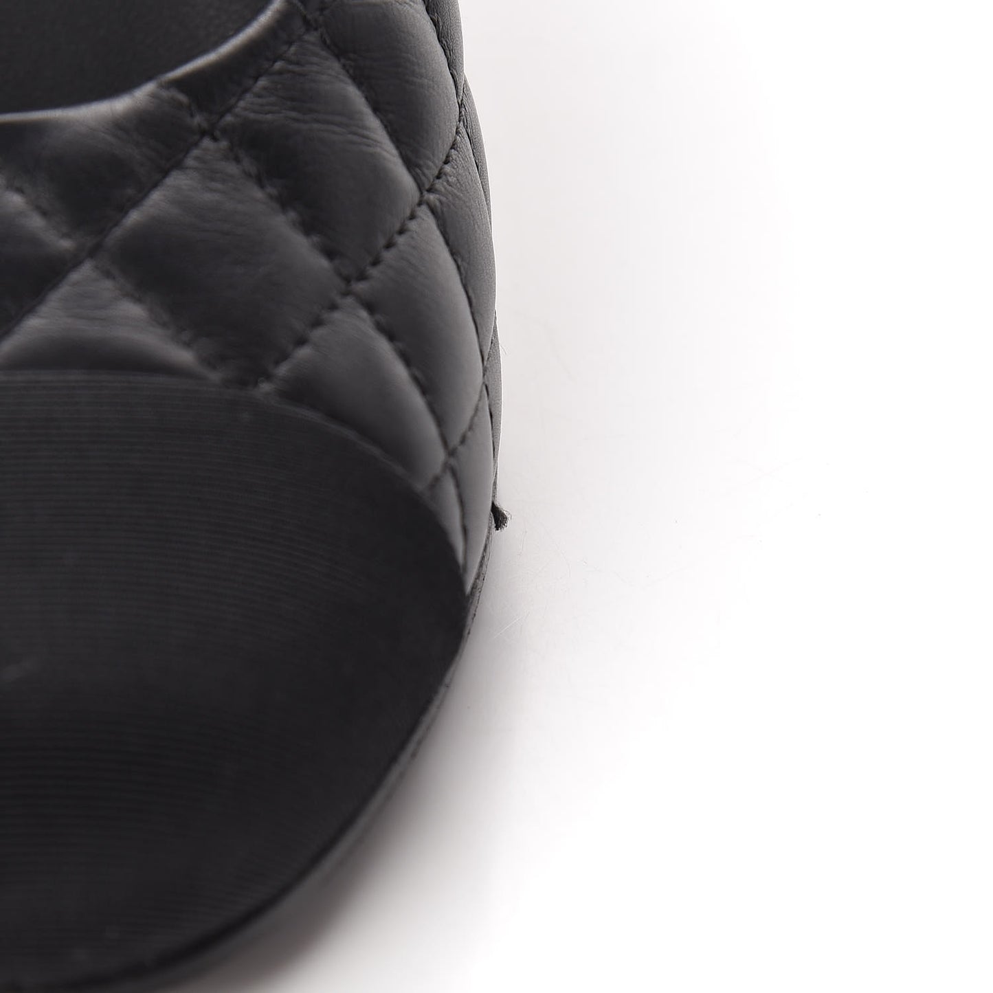 Lambskin Grosgrain Quilted Cap Toe CC Pumps 39 Black