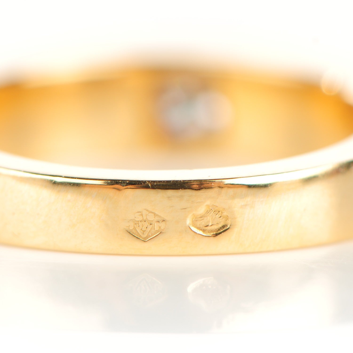 Cartier 18K Yellow Gold Diamond 4mm Tank Solitaire Ring 50 5.25 4 of 6