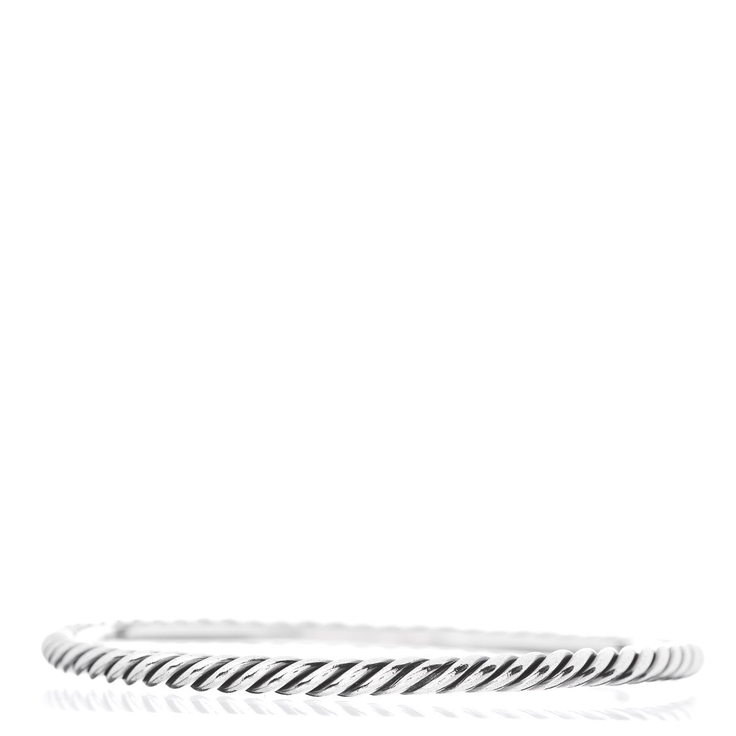 David Yurman Sterling Silver Cable Bangle Bracelet 3 of 4