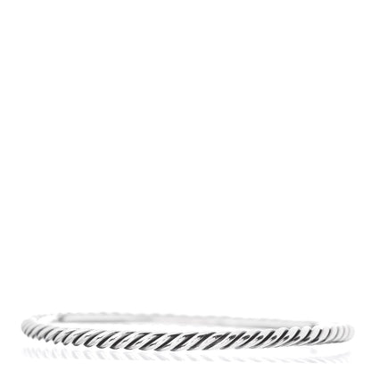 David Yurman Sterling Silver Cable Bangle Bracelet 3 of 4