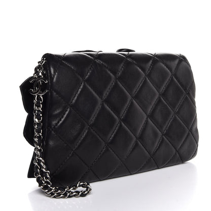Chanel Lambskin Quilted Camellia Wristlet Black 3 of 7
