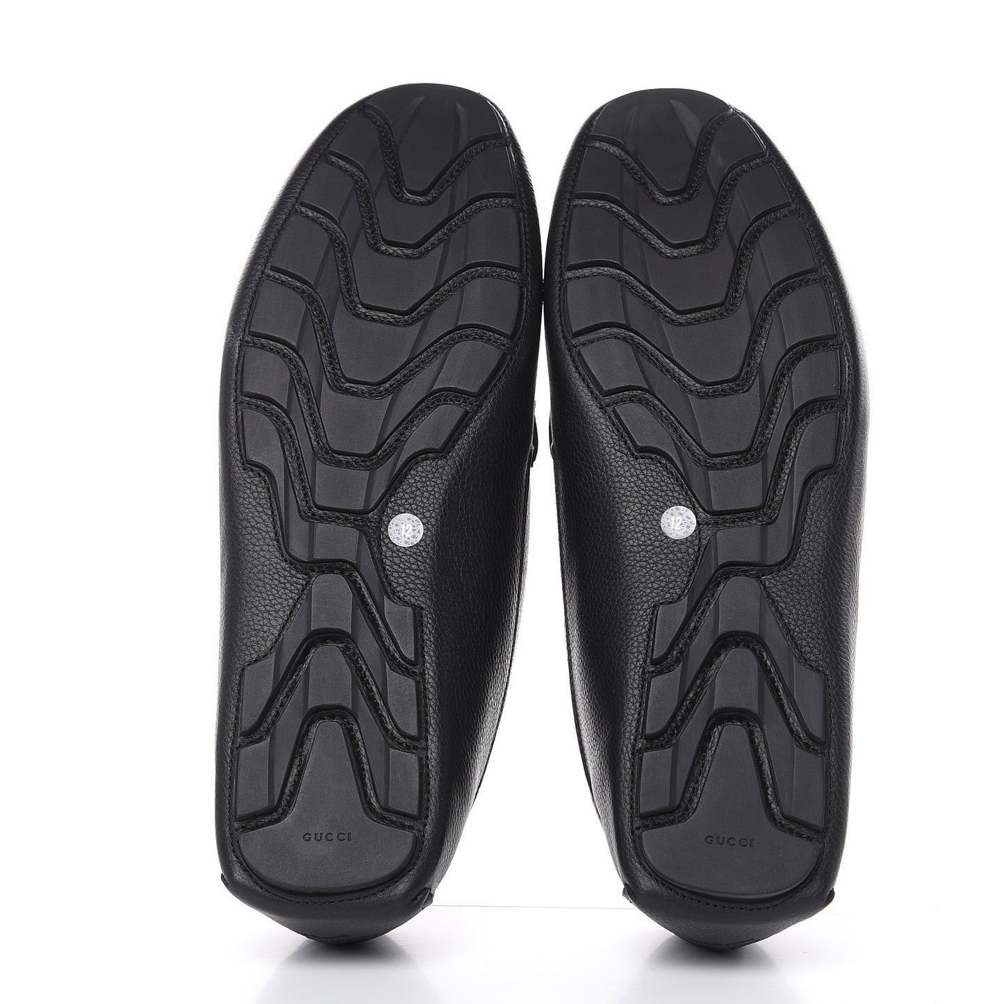 Calfskin Web Mens Driver Loafers 12 Black