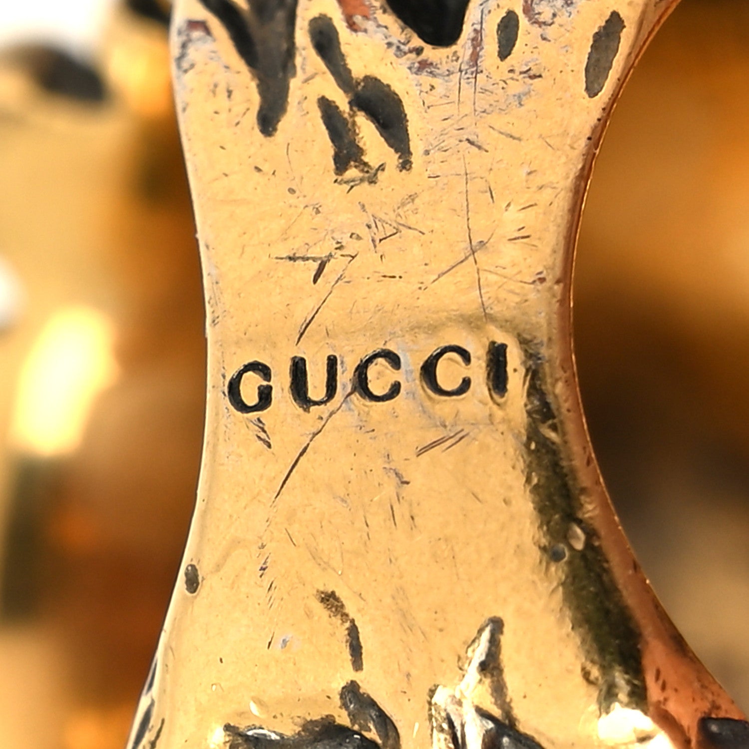 Gucci Metal Crystal Lion Head Ring 49 5 Aged Gold 4 of 4