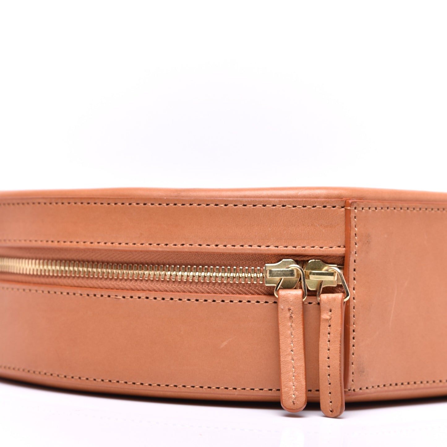 Vegetable Tanned Calfskin Circle Bag Cammello