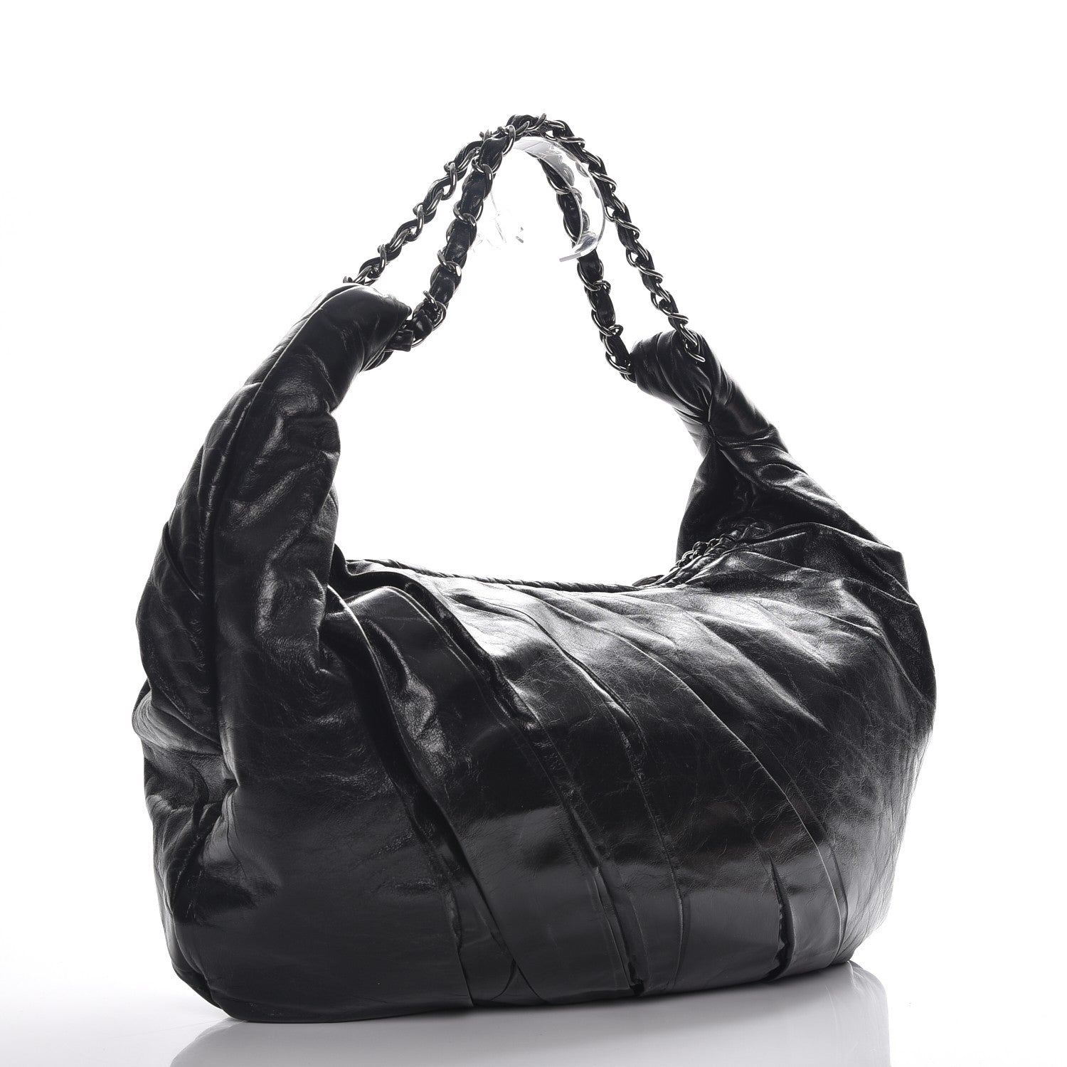 Chanel Glazed Calfskin Twisted Hobo Black 3 of 7