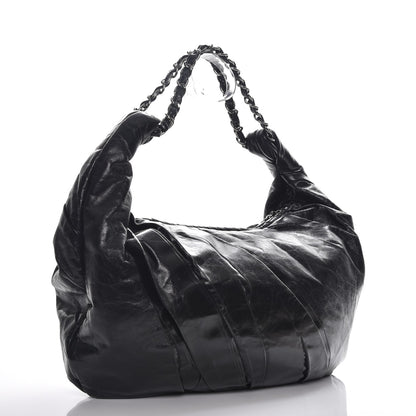 Chanel Glazed Calfskin Twisted Hobo Black 3 of 7