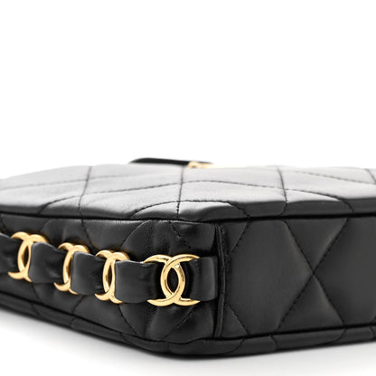 Chanel Lambskin Quilted Small CC Links Hobo Black 9 of 10