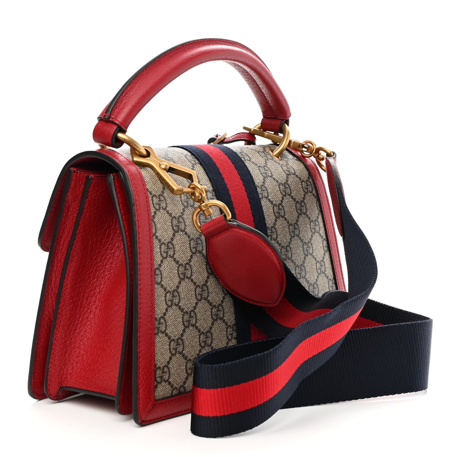 Gucci GG Supreme Monogram Small Queen Margaret Top Handle Bag Red 3 of 9