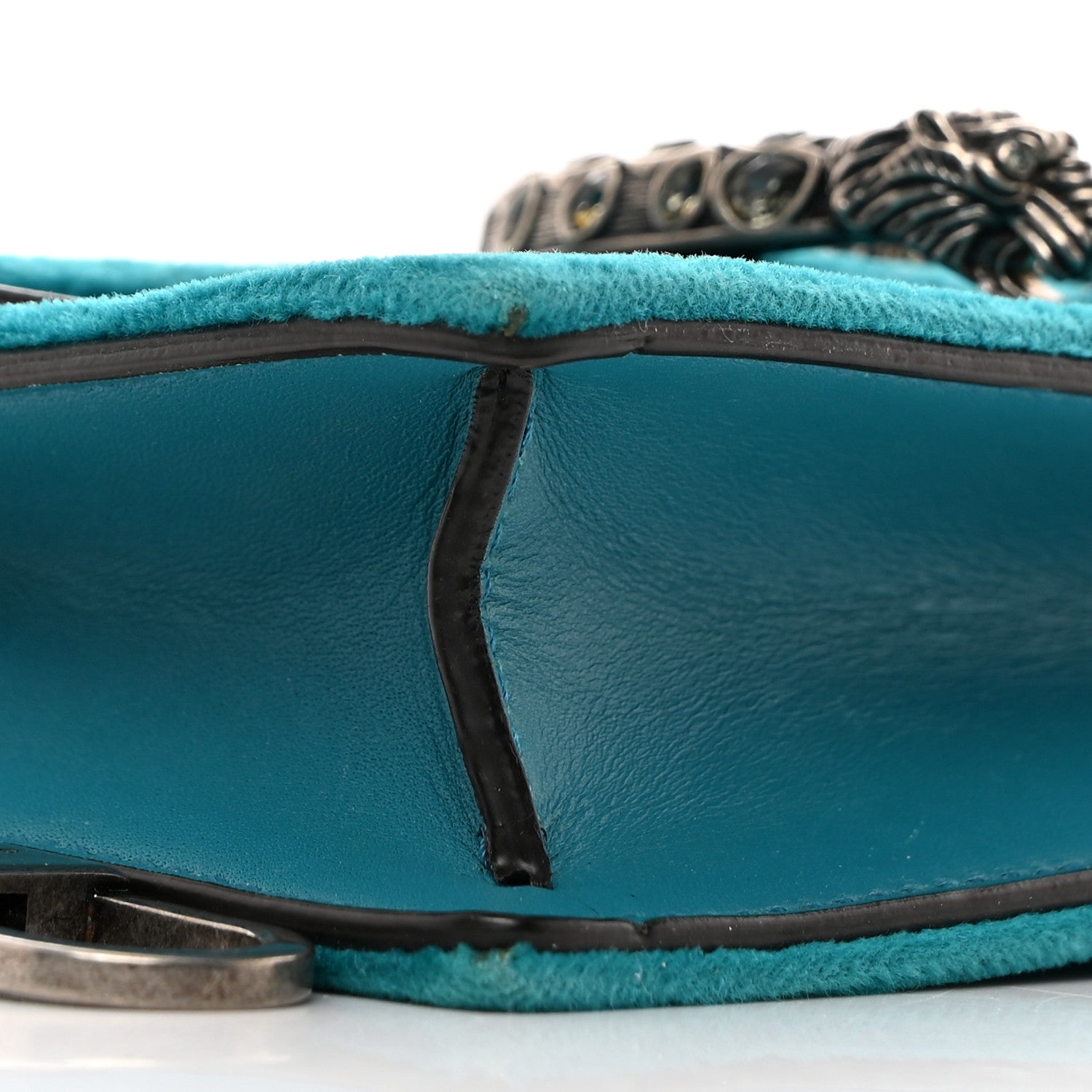 Gucci Velvet Super Mini Dionysus Shoulder Bag Pavone Cyan 8 of 12