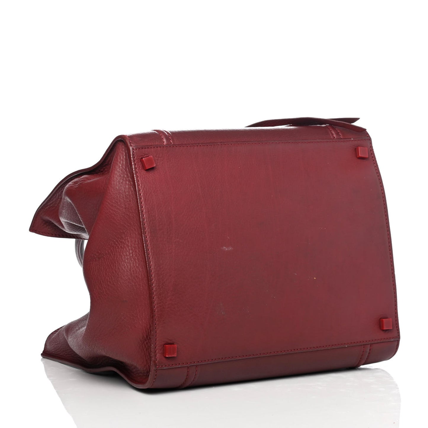 Drummed Calfskin Medium Phantom Luggage Burgundy