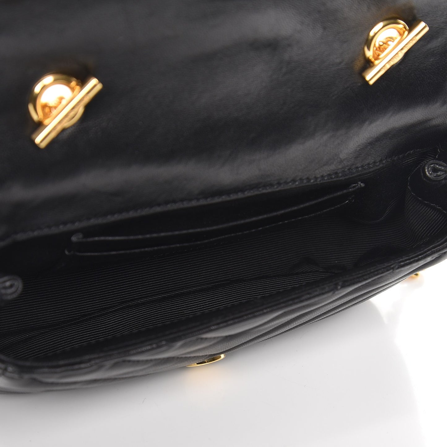 Sheepskin Matelasse Monogram Classic Baby Chain Bag Black