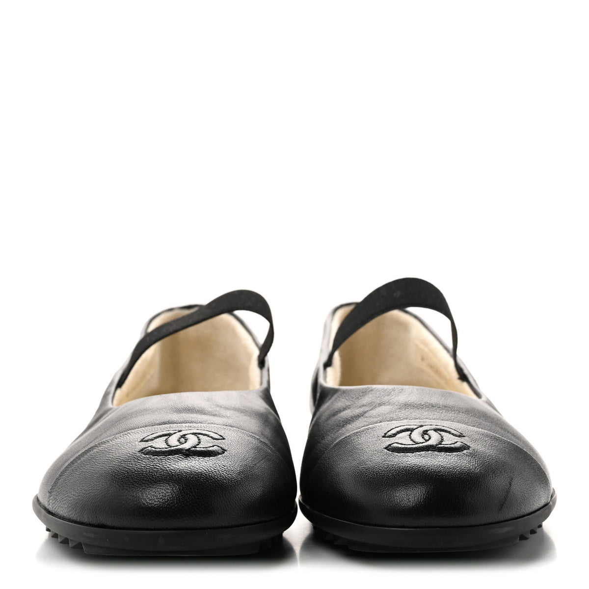 Chanel Lambskin Cap Toe CC Mary Jane Flats 39.5 Black 2 of 9
