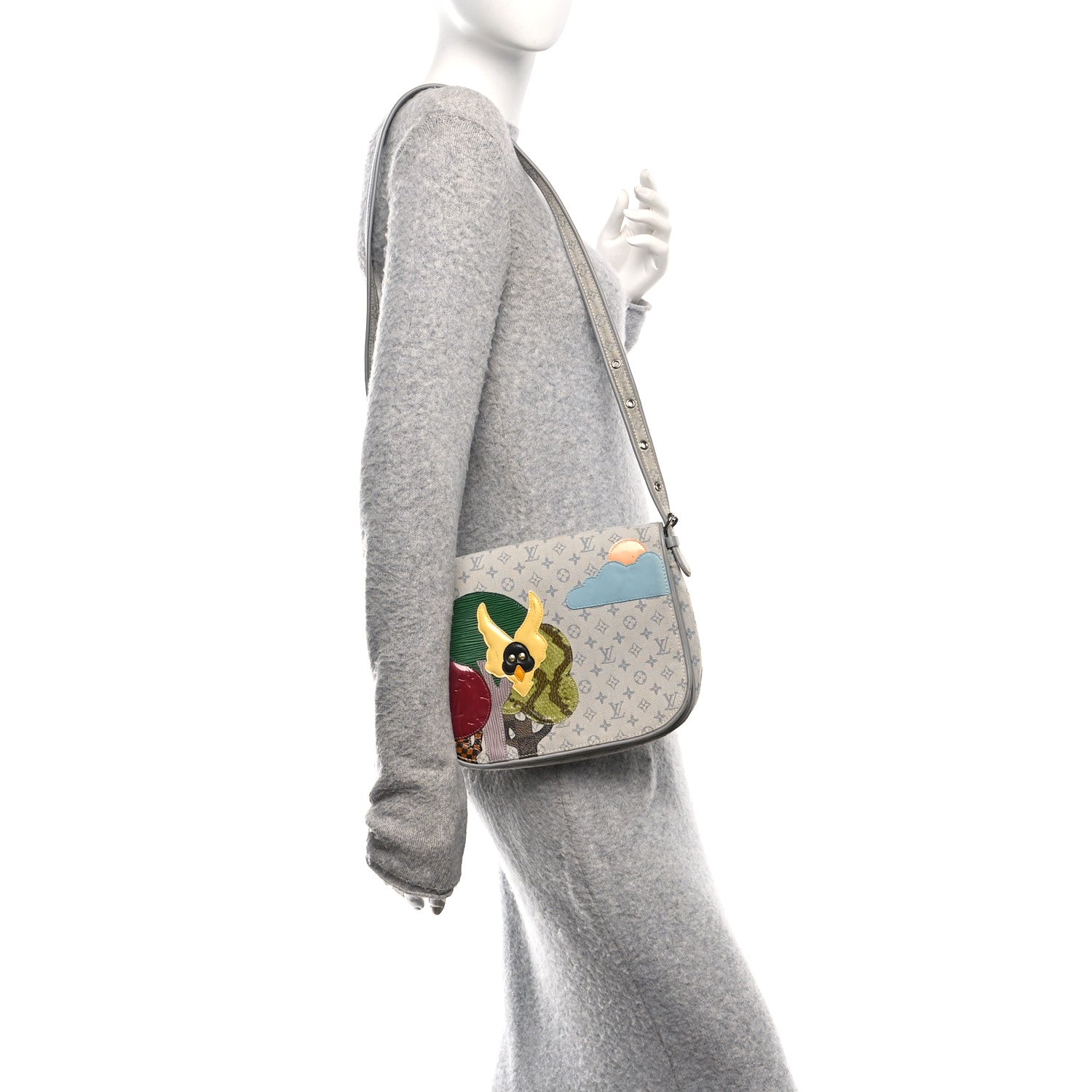 Louis Vuitton Mini Monogram Patchwork Conte De Fees Musette Grey 2 of 10
