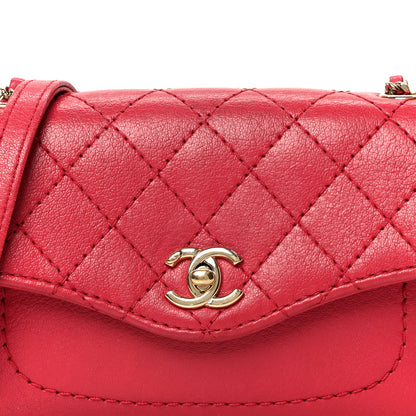 Chanel Goatskin Quilted Coco Curve Flap Messenger Flap Red 9 of 11
